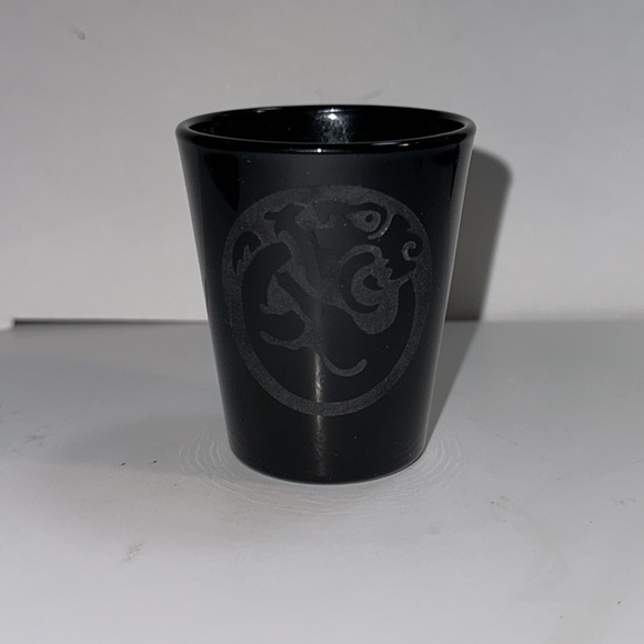 Six Libbey Black Shot Glasses - etched design on each - Picture 3 of 5